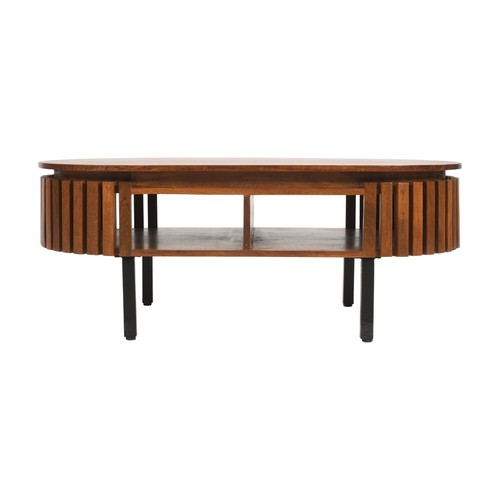 Dark slatted curve unit - curve, tv