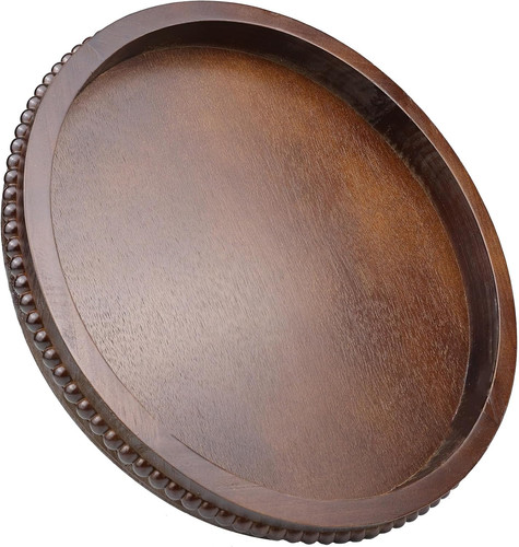 Round wood decorative serving - wood,