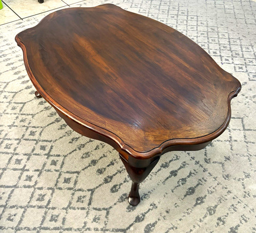 Vintage dark wood oval - vintage,