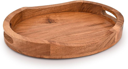 Tray acacia wood oval - tray, large