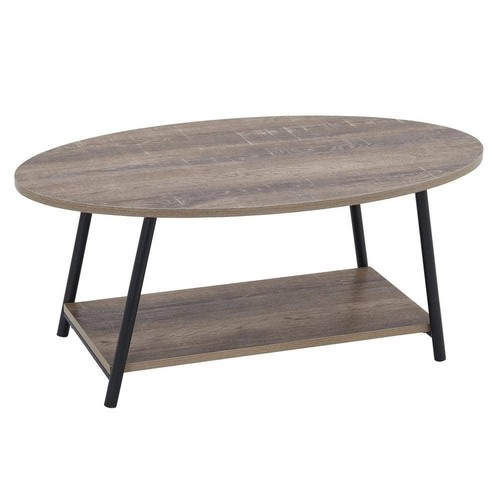 Brown oval wood top - 39, in.