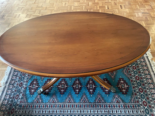 Oval wooden mahogany pedestal - oval,