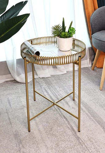 Round tray table - table, mirrored