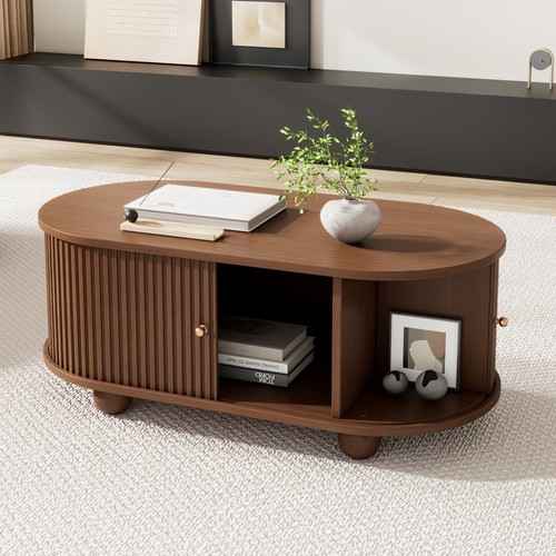 Oval coffee table with - oval,