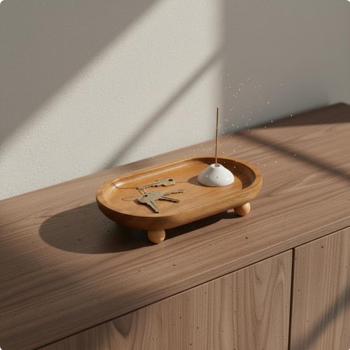 Acacia tray serving snacks - acacia,