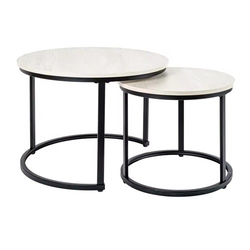 2pcs round coffee table set - coffee,
