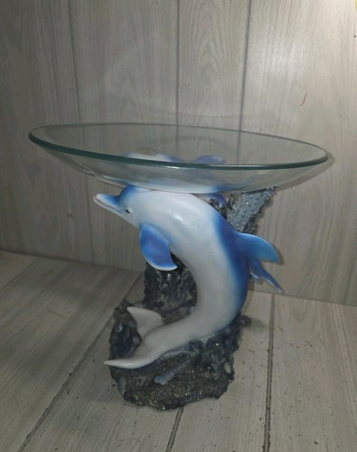 Vtg glass dolphin - dolphin, coffee