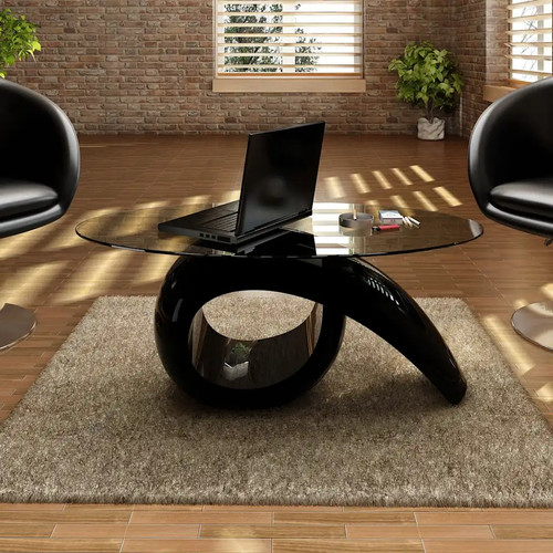 Coffee table oval high - oval, gloss