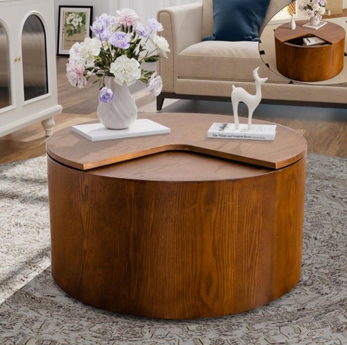 Round drum coffee table with - round,